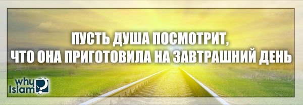 Пусть душа посмотрит, что она приготовила на завтрашний день